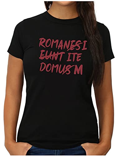 OM3® Romani ITE Domum T-Shirt - Damen - Kult Film Spruch Dialog - XXL, Schwarz von OM3