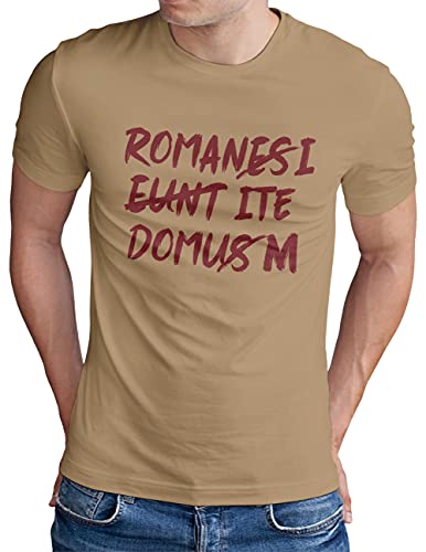 OM3® Romani ITE Domum T-Shirt | Herren | Kult Film Spruch Dialog | Khaki, 3XL von OM3