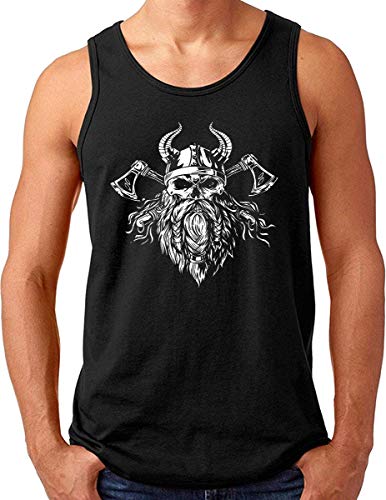 OM3® Son of Odin Tank Top Shirt | Herren | Wikinger Valhalla Viking Skull | Schwarz, 3XL von OM3