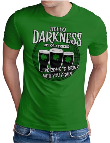 OM3® St. Patrick's Day T-Shirt | Herren | Happy St Pattys Hello Darkness Beer Irish Dry Stout | Grün, 3XL von OM3