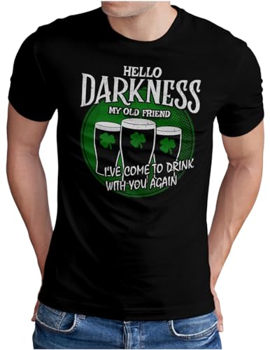 OM3® St. Patrick's Day T-Shirt | Herren | Happy St Pattys Hello Darkness Beer Irish Dry Stout | Schwarz, L von OM3