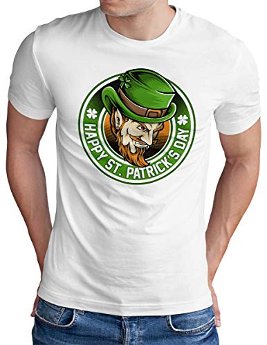 OM3® St. Patrick's Day T-Shirt - Herren - Happy St Pattys Shenanigans - Weiß, 5XL von OM3