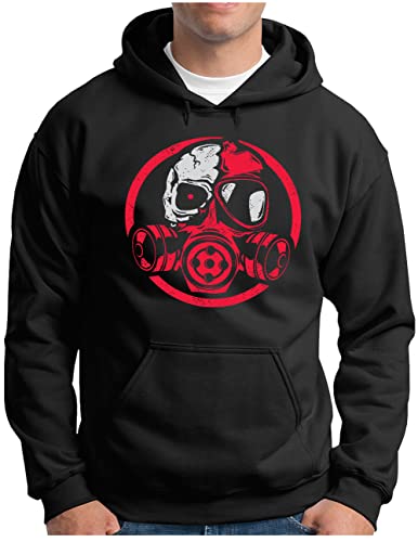 OM3® Stop Pollution Hoodie | Herren | Future Vision Atomic Disaster Doomsday | Kapuzen-Pullover Schwarz, XL von OM3