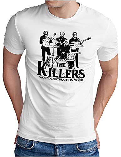 OM3® The Killers World Destruction Tour T-Shirt | Herren | Punk Rock Hardrock Music Parody Fun | Weiß, XL von OM3