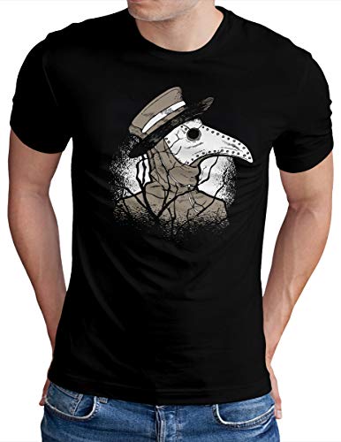 OM3® The Plague Doctor T-Shirt | Herren | Dark Occult Horror Vintage | Schwarz, 4XL von OM3