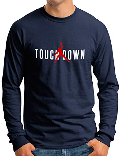 OM3® Touchdown Langarm Shirt | Herren | USA Sports American Football Shirt | Navy, XL von OM3