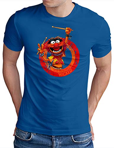 OM3® Wicked-Drummer T-Shirt | Herren | Drums Heavy Metal Rock Music | Royal Blau, M von OM3