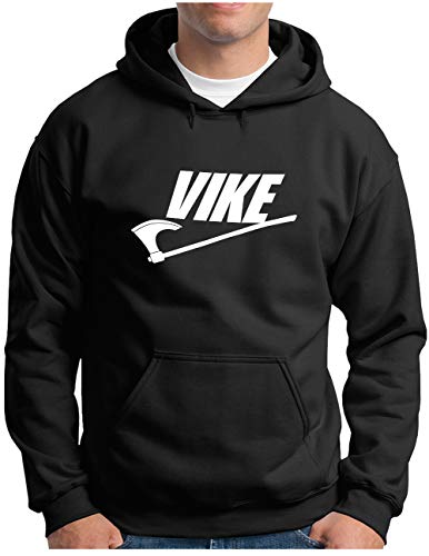 OM3® Wikinger Hoodie | Herren | Axt Krieger Vikings | Kapuzen-Pullover Schwarz, 3XL von OM3