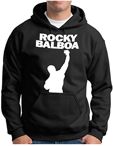 OM3 Rocky Balboa Hoodie - Herren - The Italian Stallion City 70s 80s Kult Boxing Movie - Kapuzen-Pullover Schwarz, M von OM3