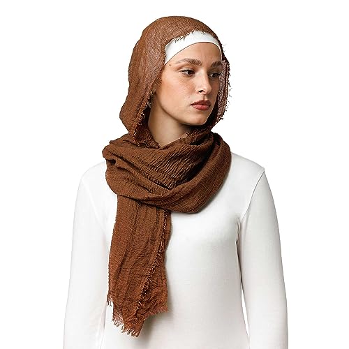 OMAIRA® Daily Crinkle Hijab (Leder Braun) von OMAIRA