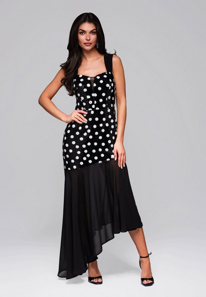 OMBRE Abendkleid Abendkleid mit Pailletten und Chiffonrock von OMBRE