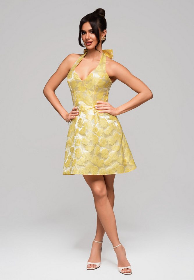 OMBRE Abendkleid Elegantes Cocktailkleid mit Jacquard-Muster – A-Linien-Klei von OMBRE