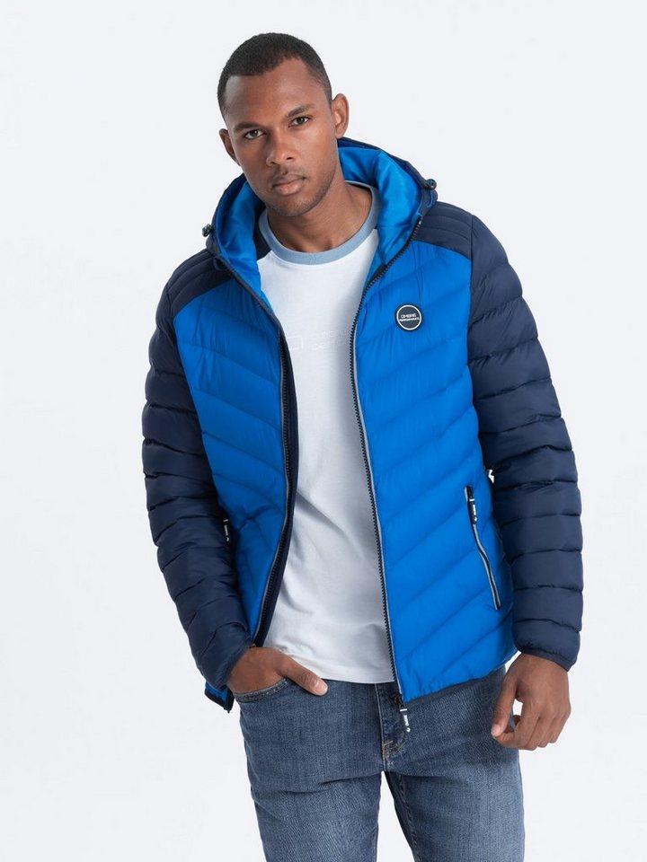 OMBRE Allwetterjacke Gesteppte Herren-Sportjacke - blau V1 OM-JALP-0119 S von OMBRE