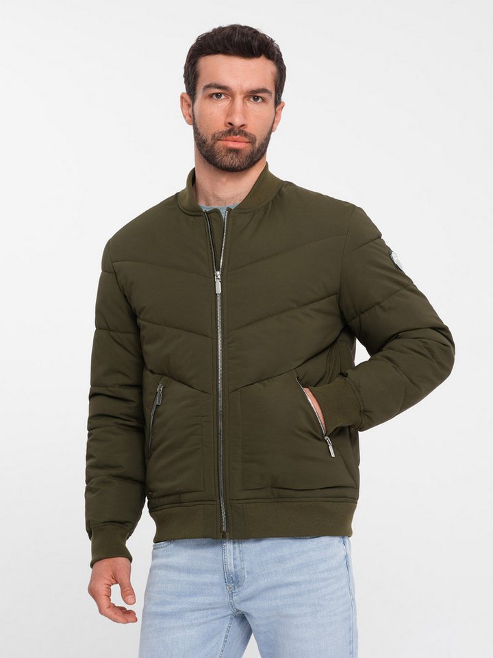 OMBRE Bomberjacke Gesteppte Herren-Bomberjacke mit Metallreißverschlüssen von OMBRE