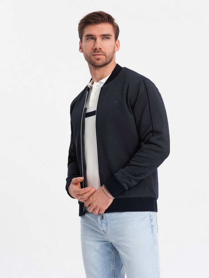 OMBRE Bomberjacke Leichte Herren-Bomberjacke mit Logo-Futter silberner Reißverschluss mit Doppelzipp, Futter mit Branding von OMBRE