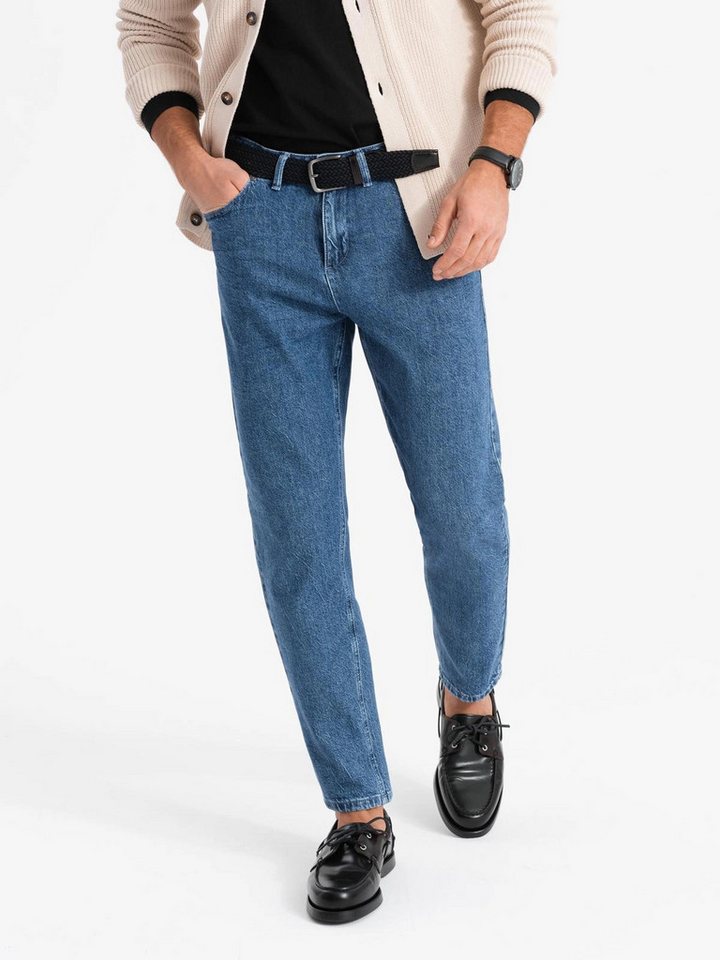 OMBRE Comfort-fit-Jeans Marmorierte Denim-Hose für Männer CARROT FIT von OMBRE