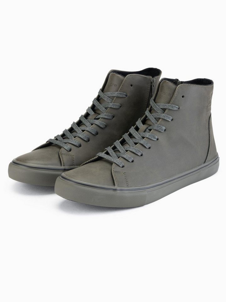 OMBRE Hohe Herren-Sneaker mit matter Struktur und geprägtem Logo Sneaker von OMBRE