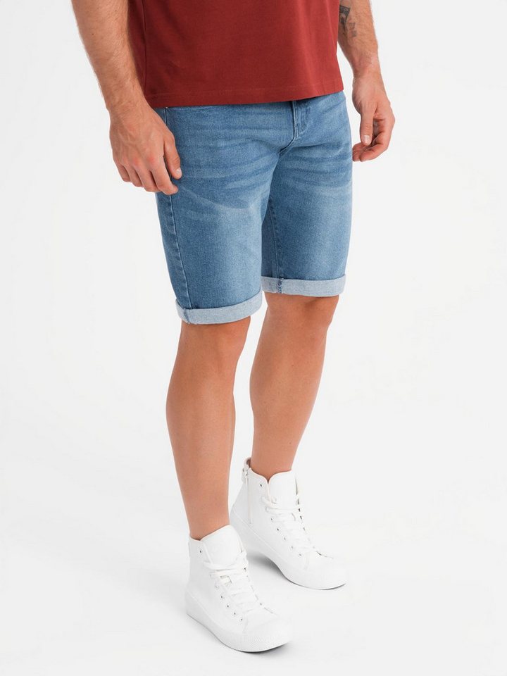 OMBRE Jeansshorts Denim-Shorts für Männer mit hochgekrempeltem Bein von OMBRE
