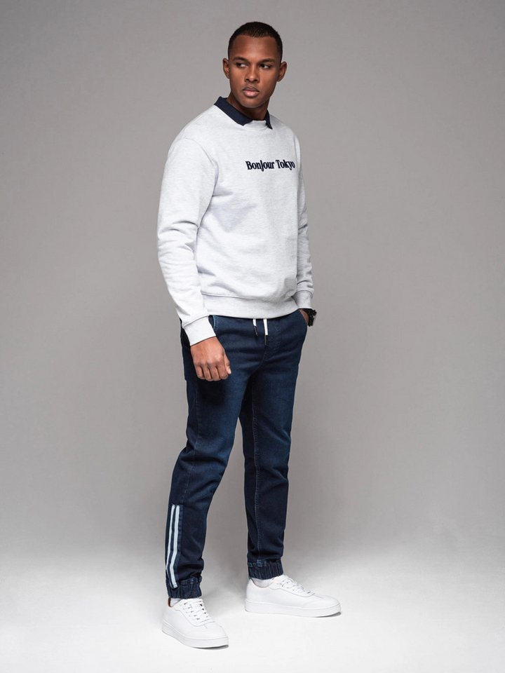 OMBRE Jeggings Herren-Jogginghose aus Denim mit Streifen von OMBRE