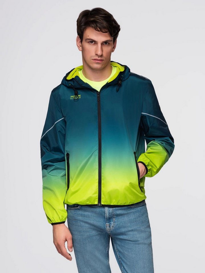 OMBRE Kapuzenfleecejacke Sportliche Herrenjacke mit Reflektoren und Fleecefutter von OMBRE