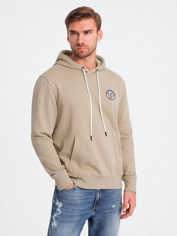 OMBRE Kapuzenshirt Herren-Känguru-Sweatshirt mit Kapuze und Aufnäher im College-Stil von OMBRE