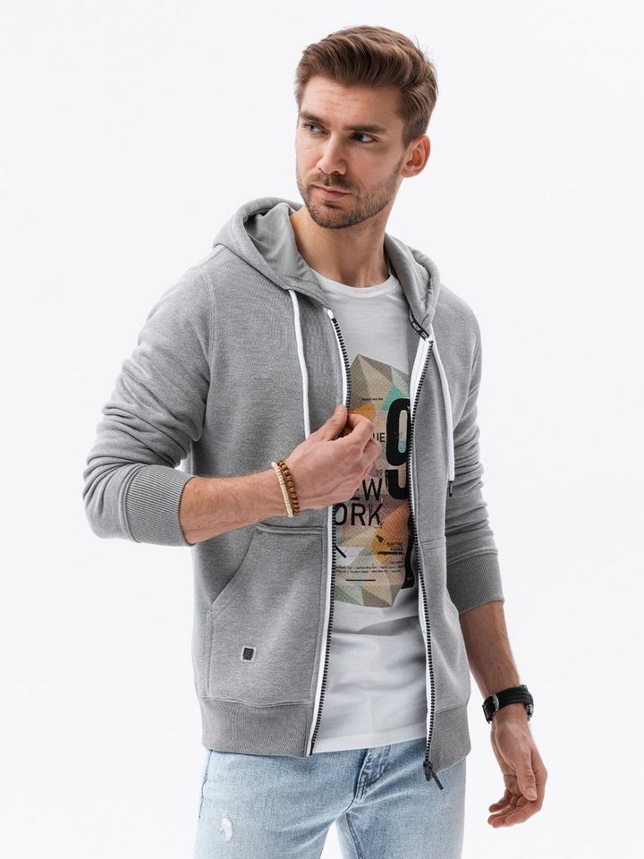 OMBRE Kapuzensweatjacke Ombre Herren Sweatshirt mit Reißverschluss von OMBRE