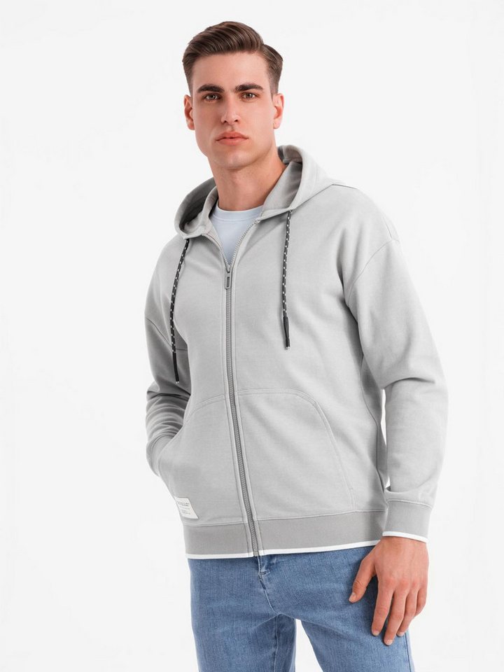 OMBRE Kapuzensweatjacke Weich strukturiertes Sweatshirt mit Kapuze für Herren von OMBRE