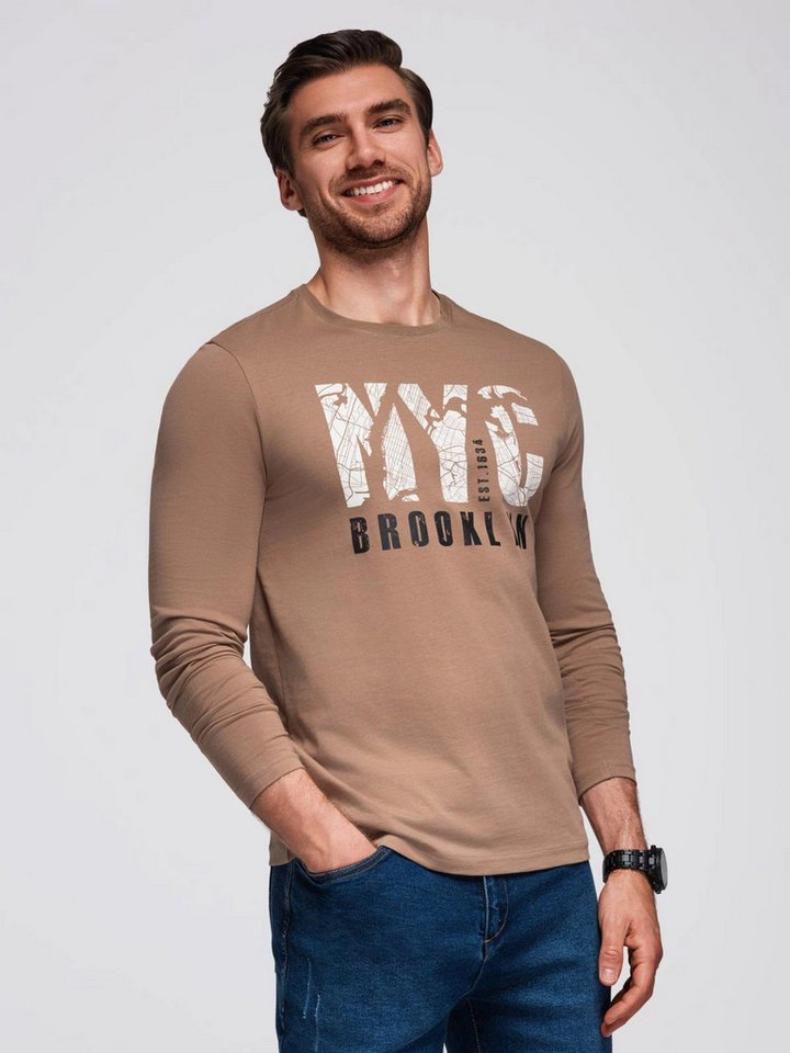 OMBRE Longsleeve Herren-Longsleeve mit urbanem Print von OMBRE