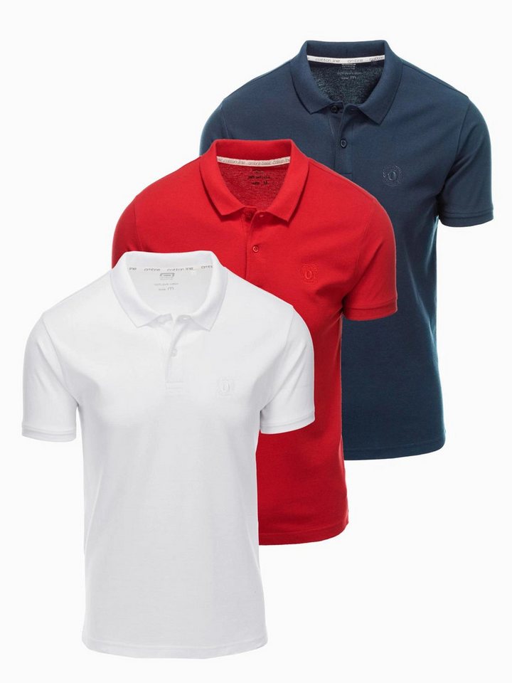 OMBRE Poloshirt BASIC Herren-Poloshirt 3er Set von OMBRE