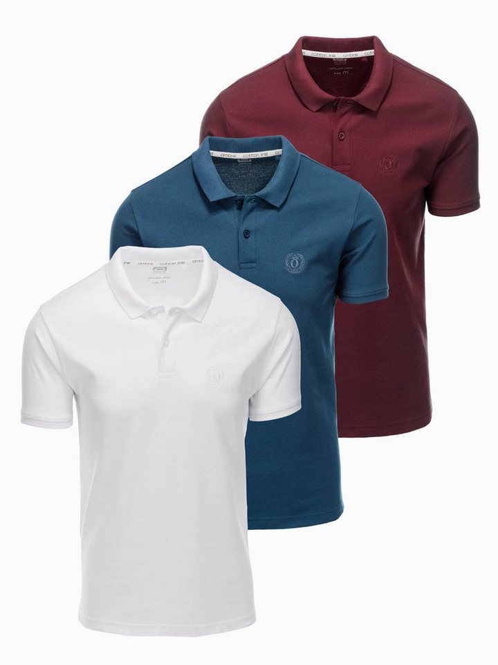 OMBRE Poloshirt BASIC Herren-Poloshirt 3er Set von OMBRE