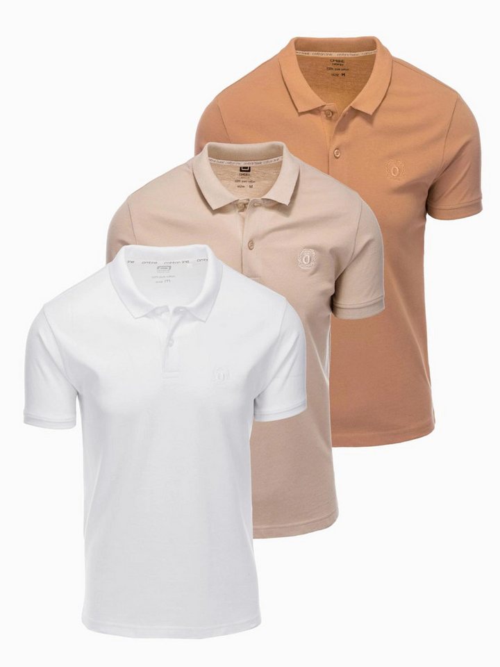 OMBRE Poloshirt BASIC Herren-Poloshirt 3er Set von OMBRE
