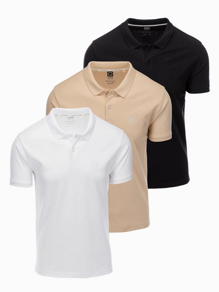 OMBRE Poloshirt BASIC Herren-Poloshirt 3er Set von OMBRE
