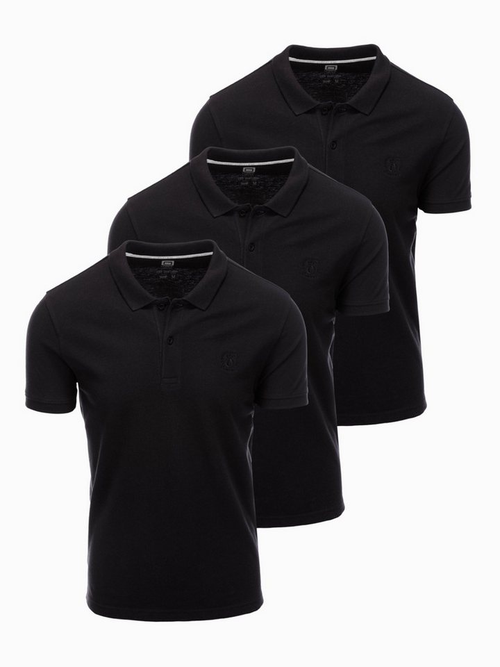 OMBRE Poloshirt Herren-Pique-Strick-Poloshirts im 3er-Pack (3er-Pack) von OMBRE