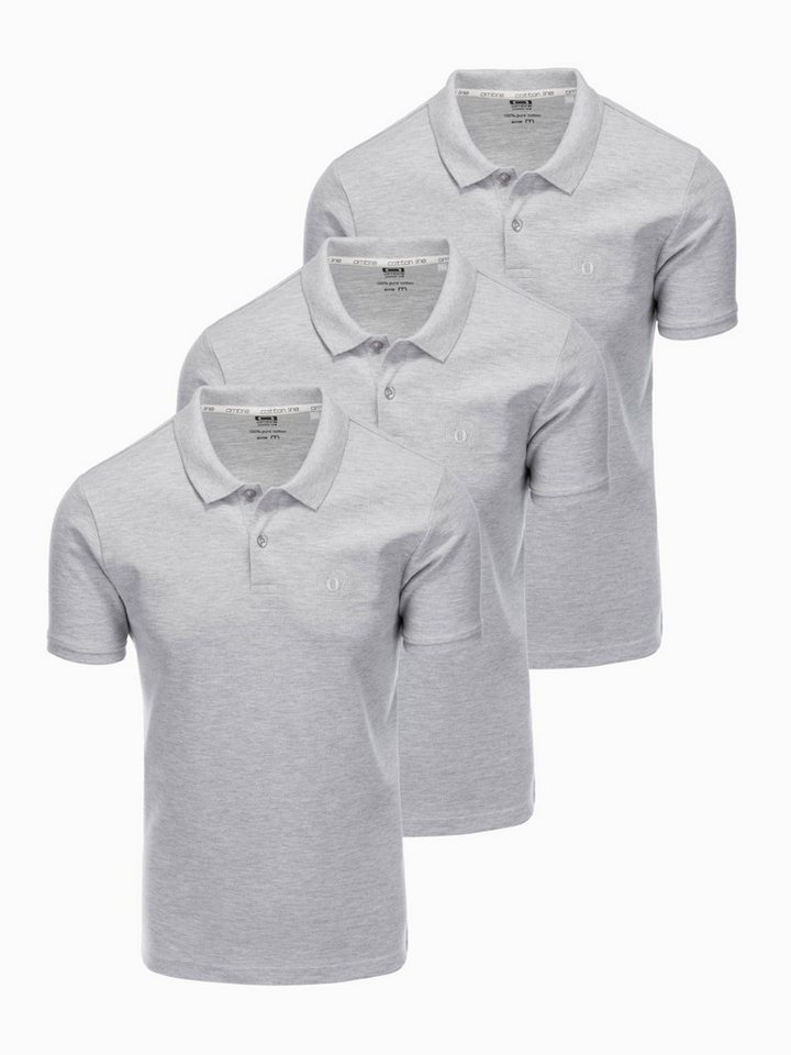 OMBRE Poloshirt Herren-Pique-Strick-Poloshirts im 3er-Pack (3er-Pack) von OMBRE