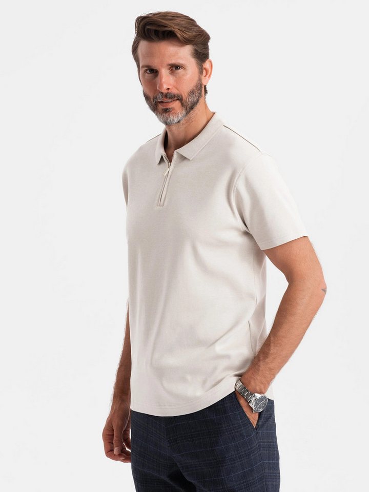 OMBRE Poloshirt Herren-Poloshirt mit Reißverschlusskragen von OMBRE