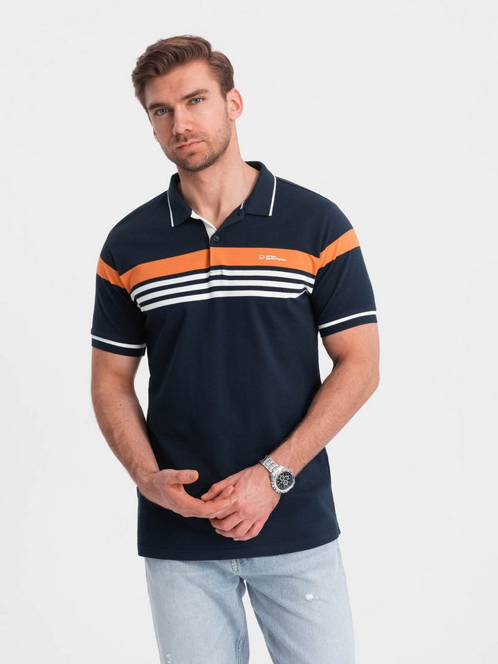 OMBRE Poloshirt Herren-Poloshirt mit dreifarbigen Streifen von OMBRE