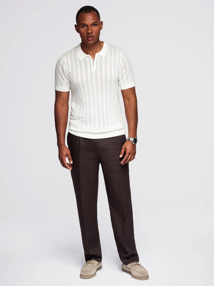 OMBRE Poloshirt Luftiges Design Herren-Poloshirt mit Reißverschluss am Halsausschnitt von OMBRE