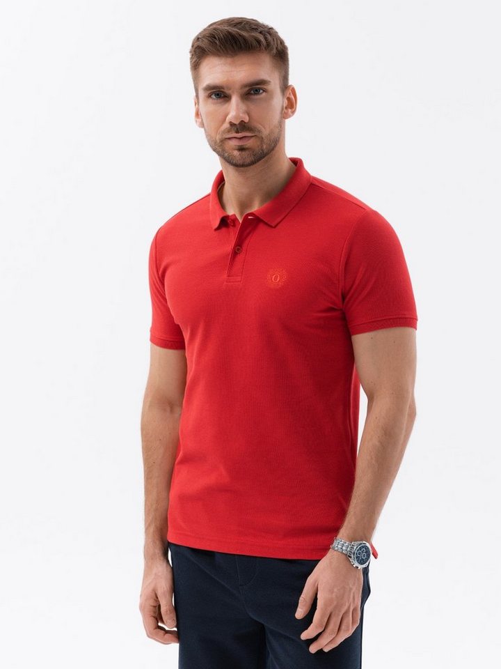 OMBRE Poloshirt Ombre Herren Pique-Strick-Poloshirt - dunkelrot V14 S1374 M von OMBRE