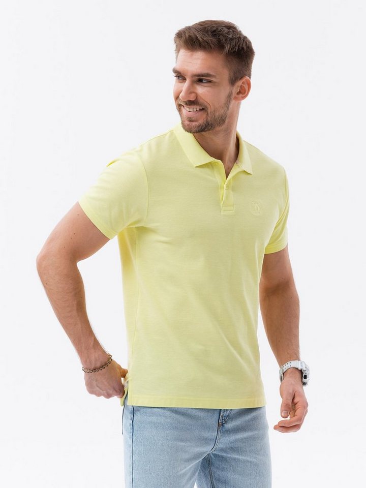 OMBRE Poloshirt Ombre Herren-Pique-Strick-Poloshirt - lindgrün V15 S1374 L von OMBRE