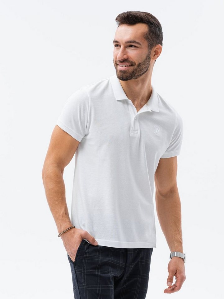 OMBRE Poloshirt Ombre Herren Pique-Strick-Poloshirt - weiß V4 S1374 M von OMBRE