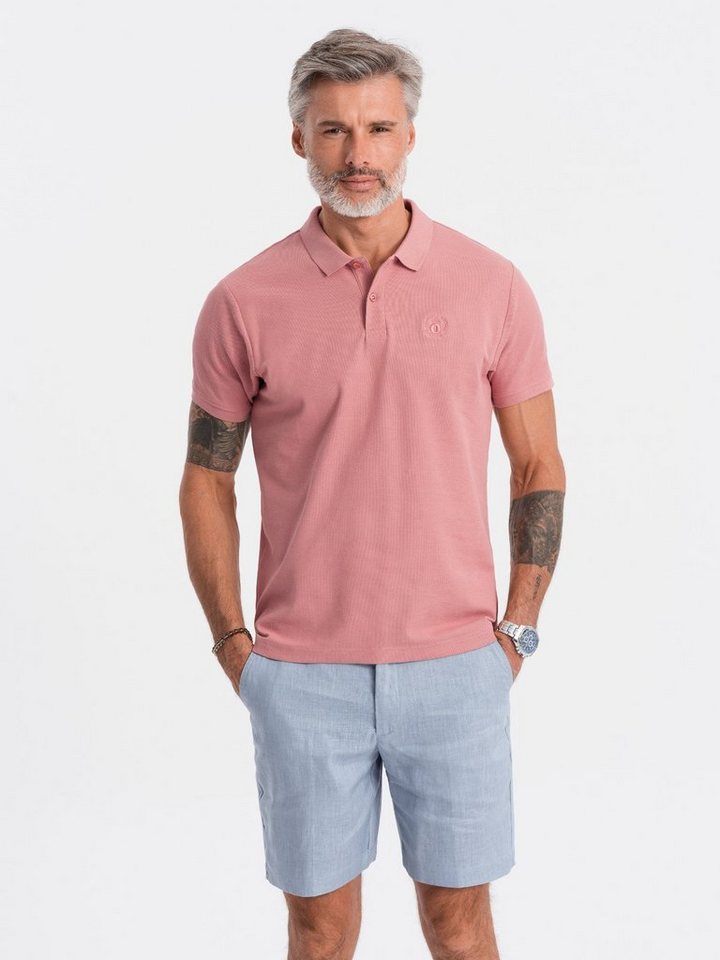 OMBRE Poloshirt Ombre Poloshirt aus Piqué-Strick für Herren - rosa V7 S1374 S von OMBRE