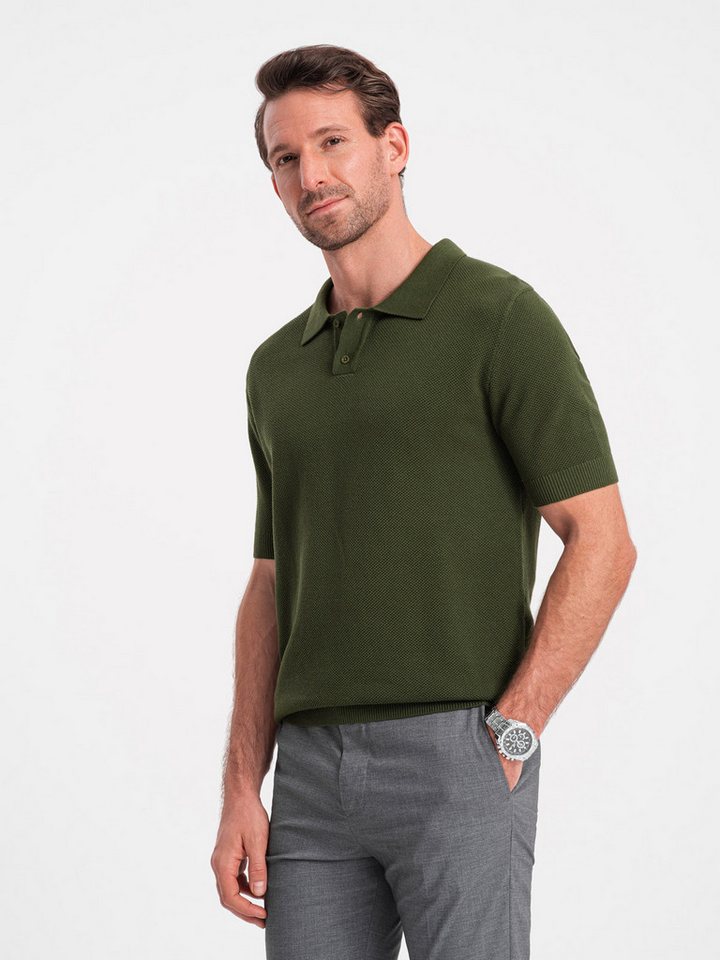 OMBRE Poloshirt Poloshirt aus Strukturstrick für Männer von OMBRE