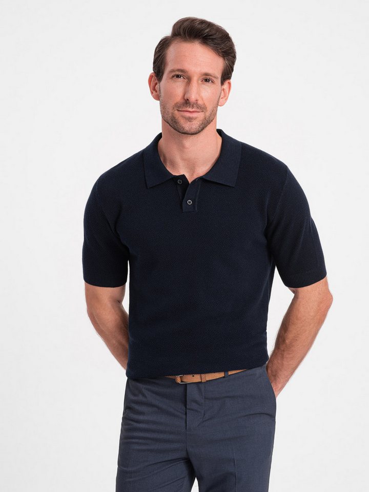 OMBRE Poloshirt Poloshirt aus Strukturstrick für Männer von OMBRE