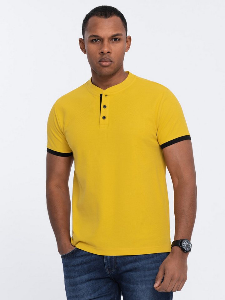 OMBRE Poloshirt Poloshirt für Männer ohne Kragen von OMBRE