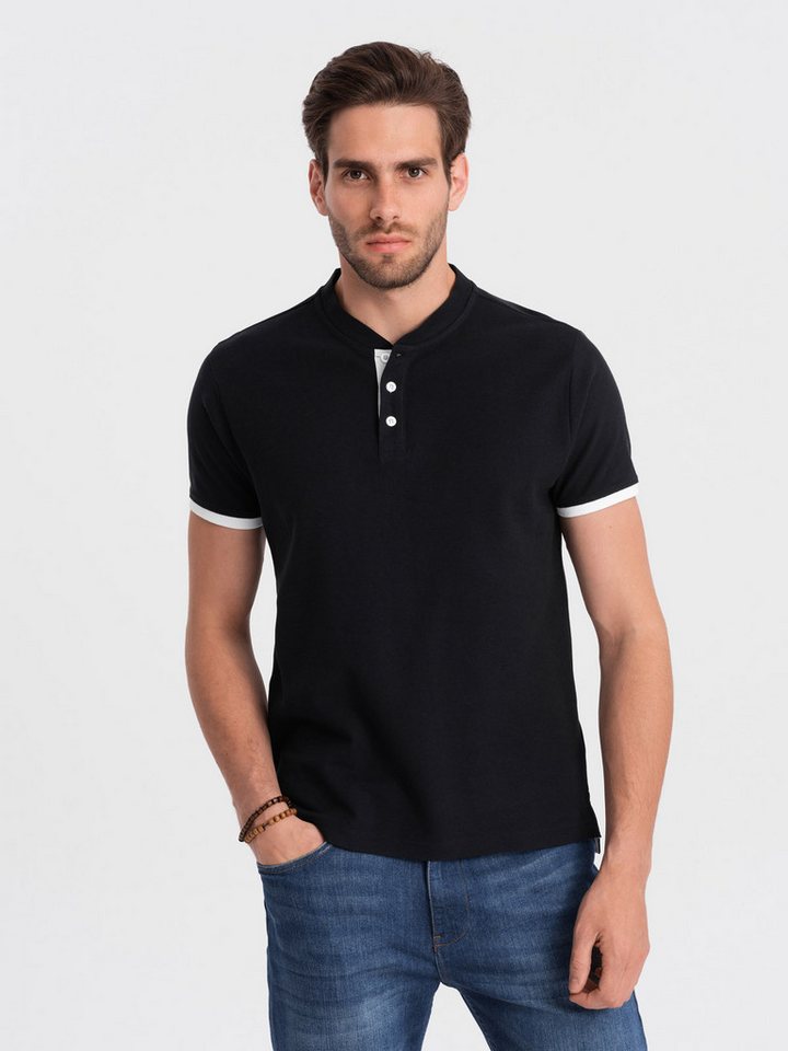 OMBRE Poloshirt Poloshirt für Männer ohne Kragen von OMBRE