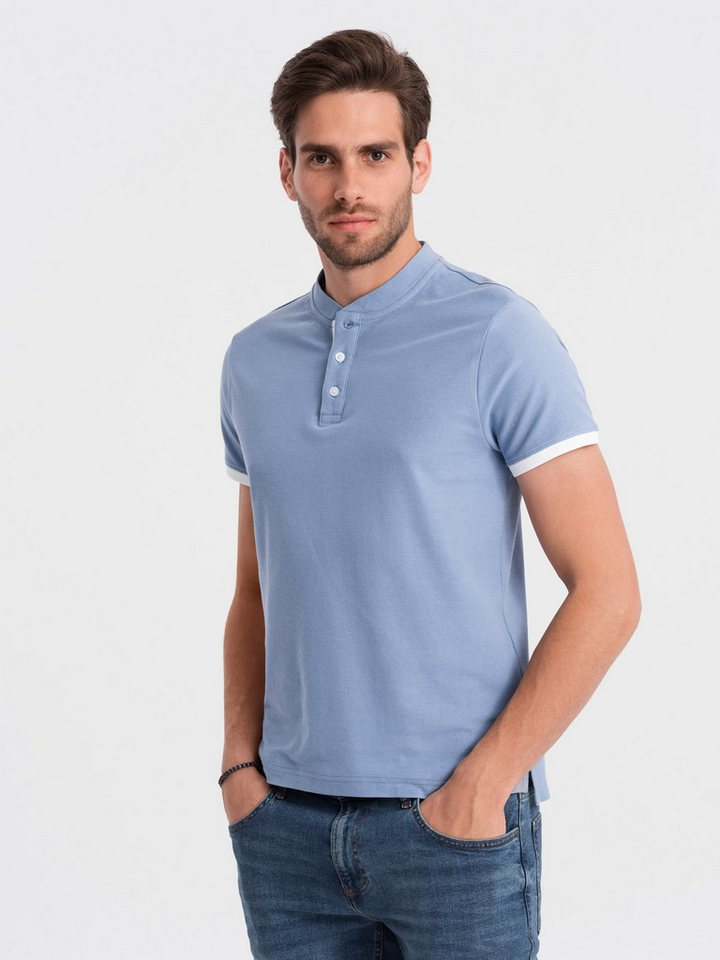 OMBRE Poloshirt Poloshirt für Männer ohne Kragen von OMBRE