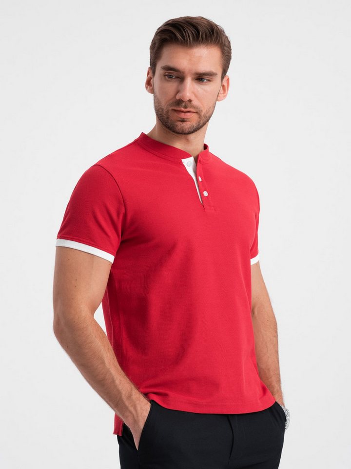 OMBRE Poloshirt Poloshirt für Männer ohne Kragen von OMBRE