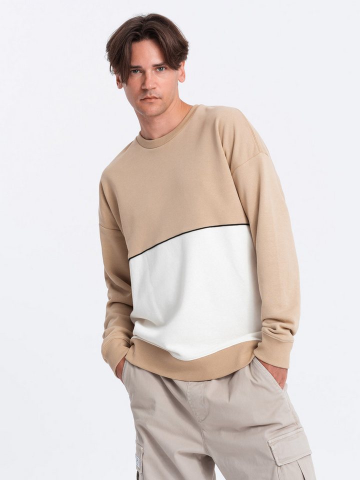 OMBRE Print-Shirt Herren Sweatshirt OVERSIZE mit kontrastierender Farbkombination von OMBRE