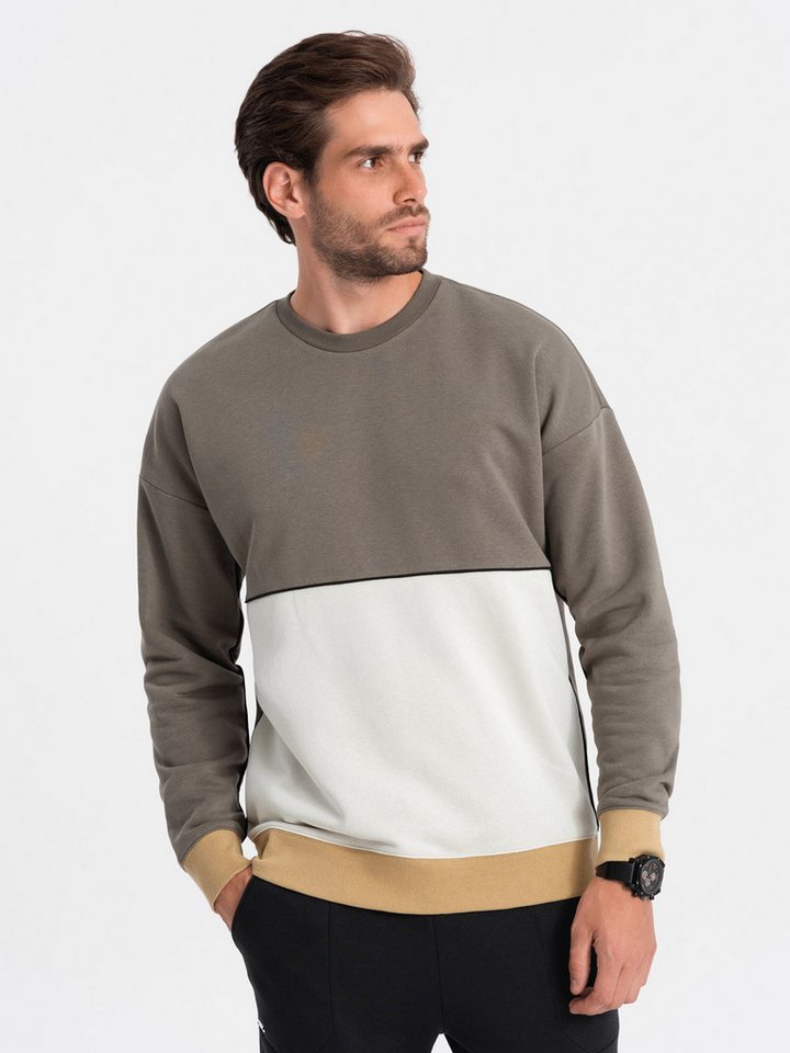 OMBRE Print-Shirt Herren Sweatshirt OVERSIZE mit kontrastierender Farbkombination von OMBRE