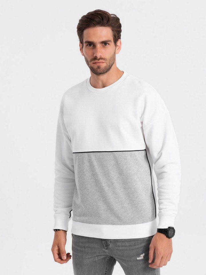 OMBRE Print-Shirt Herren Sweatshirt OVERSIZE mit kontrastierender Farbkombination von OMBRE